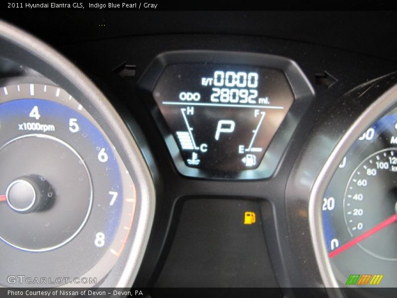 Indigo Blue Pearl / Gray 2011 Hyundai Elantra GLS