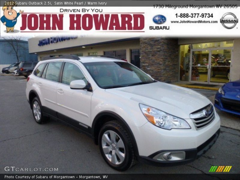 Satin White Pearl / Warm Ivory 2012 Subaru Outback 2.5i