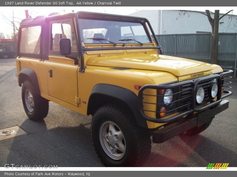 AA Yellow / Charcoal Twill 1997 Land Rover Defender 90 Soft Top