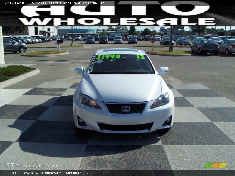 Starfire White Pearl / Saddle Tan 2012 Lexus IS 250 AWD
