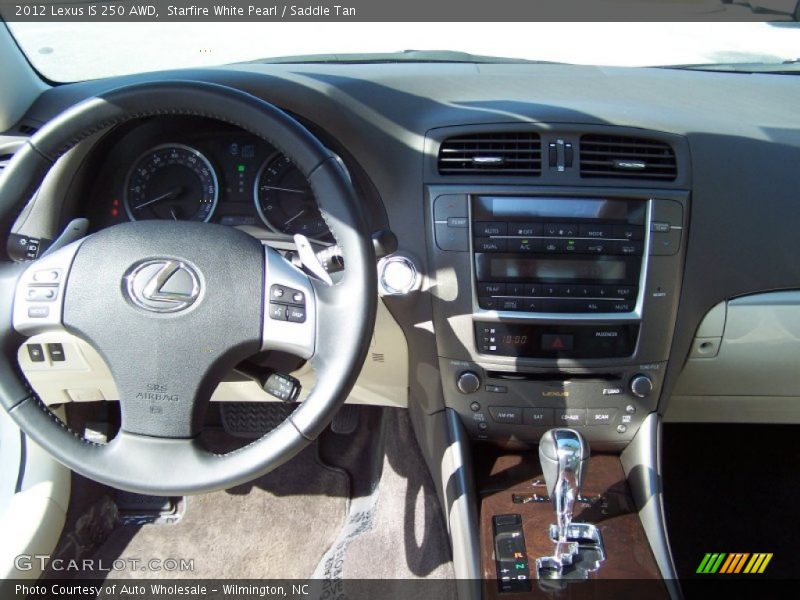 Starfire White Pearl / Saddle Tan 2012 Lexus IS 250 AWD