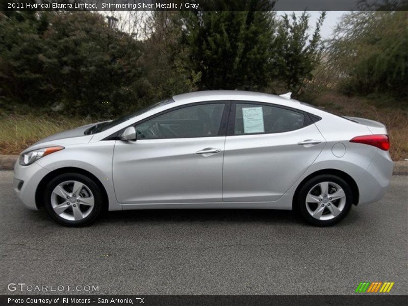 Shimmering Silver Metallic / Gray 2011 Hyundai Elantra Limited