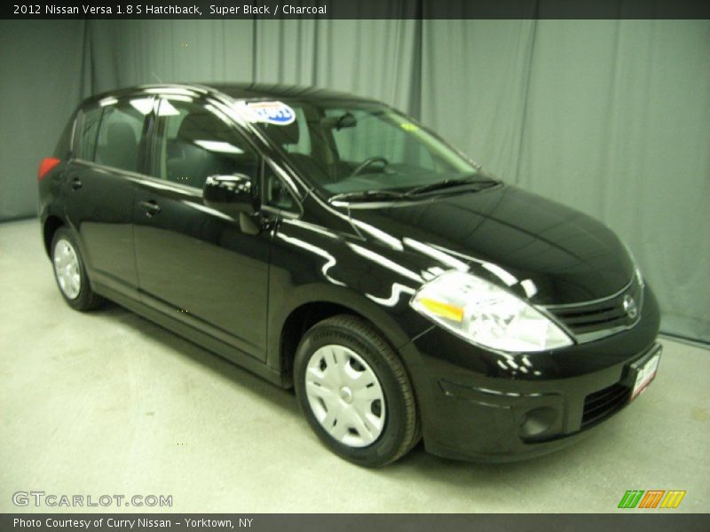 Super Black / Charcoal 2012 Nissan Versa 1.8 S Hatchback