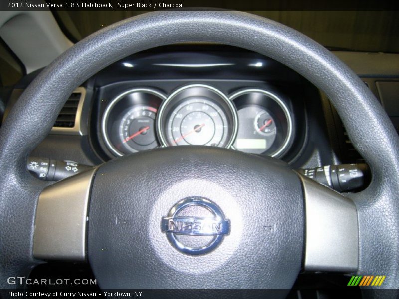 Super Black / Charcoal 2012 Nissan Versa 1.8 S Hatchback