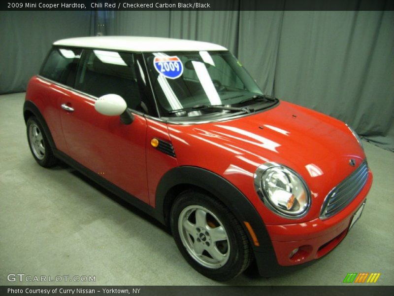 Chili Red / Checkered Carbon Black/Black 2009 Mini Cooper Hardtop