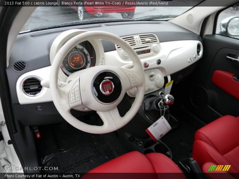 Rosso/Avorio (Red/Ivory) Interior - 2013 500 c cabrio Lounge 