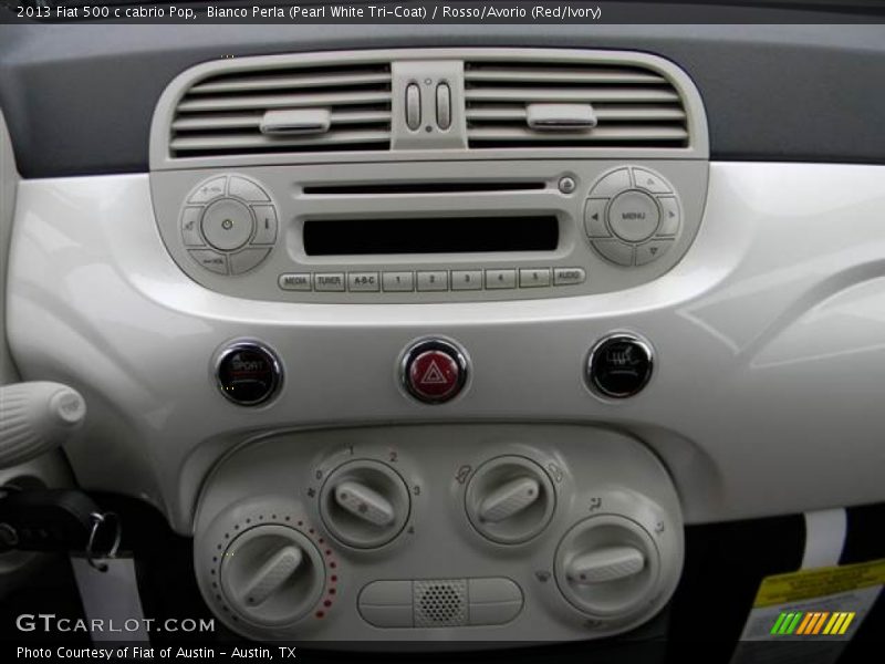 Bianco Perla (Pearl White Tri-Coat) / Rosso/Avorio (Red/Ivory) 2013 Fiat 500 c cabrio Pop