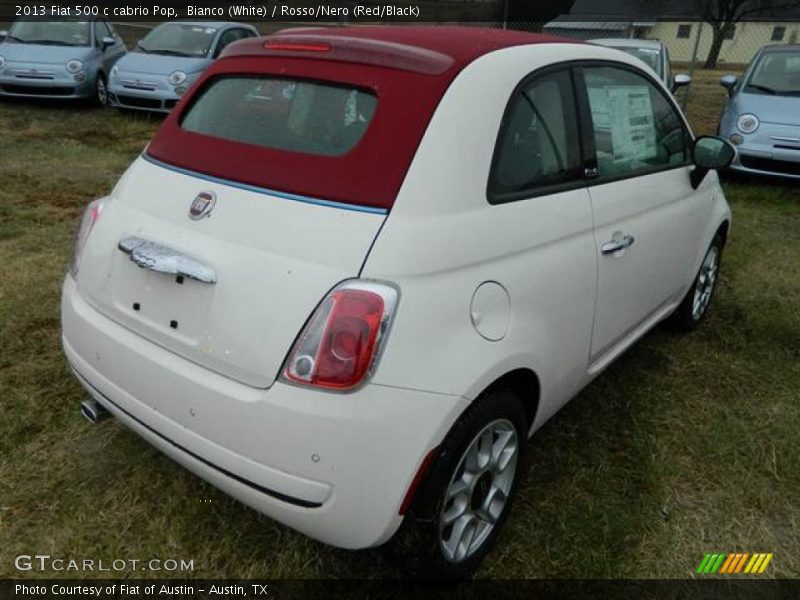 Bianco (White) / Rosso/Nero (Red/Black) 2013 Fiat 500 c cabrio Pop
