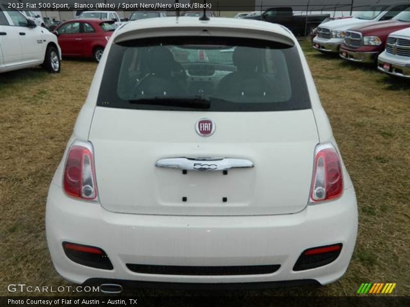Bianco (White) / Sport Nero/Nero (Black/Black) 2013 Fiat 500 Sport
