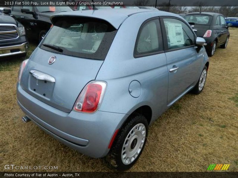 Luce Blu (Light Blue) / Grigio/Avorio (Gray/Ivory) 2013 Fiat 500 Pop