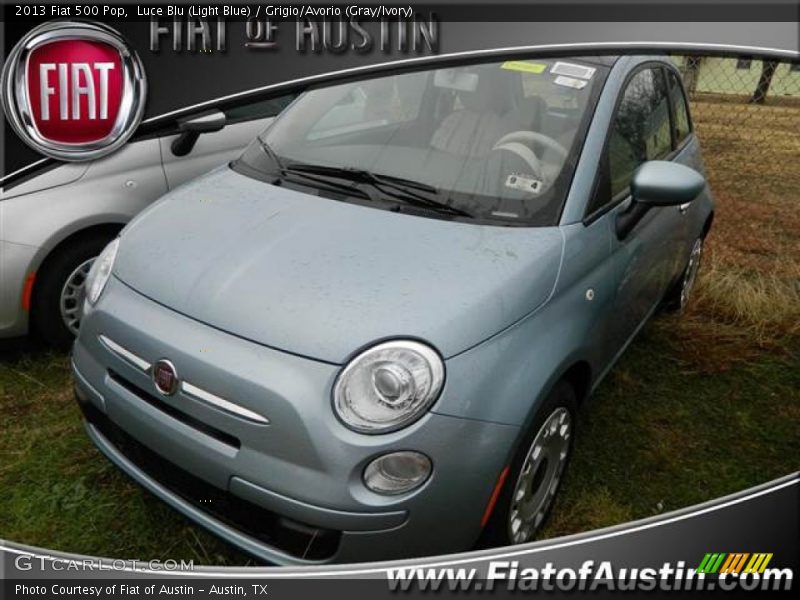 Luce Blu (Light Blue) / Grigio/Avorio (Gray/Ivory) 2013 Fiat 500 Pop