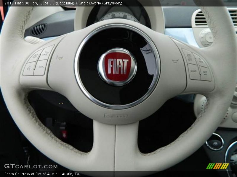 Luce Blu (Light Blue) / Grigio/Avorio (Gray/Ivory) 2013 Fiat 500 Pop