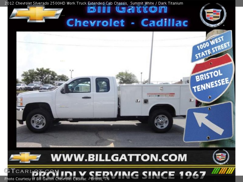 Summit White / Dark Titanium 2012 Chevrolet Silverado 2500HD Work Truck Extended Cab Chassis