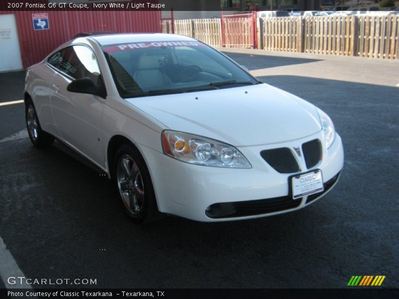 Ivory White / Light Taupe 2007 Pontiac G6 GT Coupe