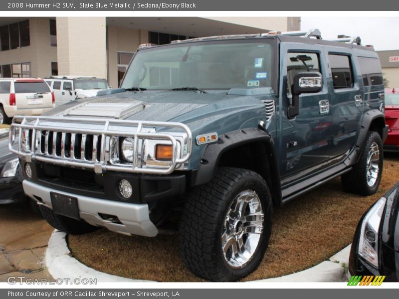 Slate Blue Metallic / Sedona/Ebony Black 2008 Hummer H2 SUV