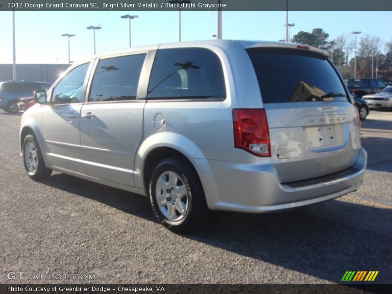 Bright Silver Metallic / Black/Light Graystone 2012 Dodge Grand Caravan SE