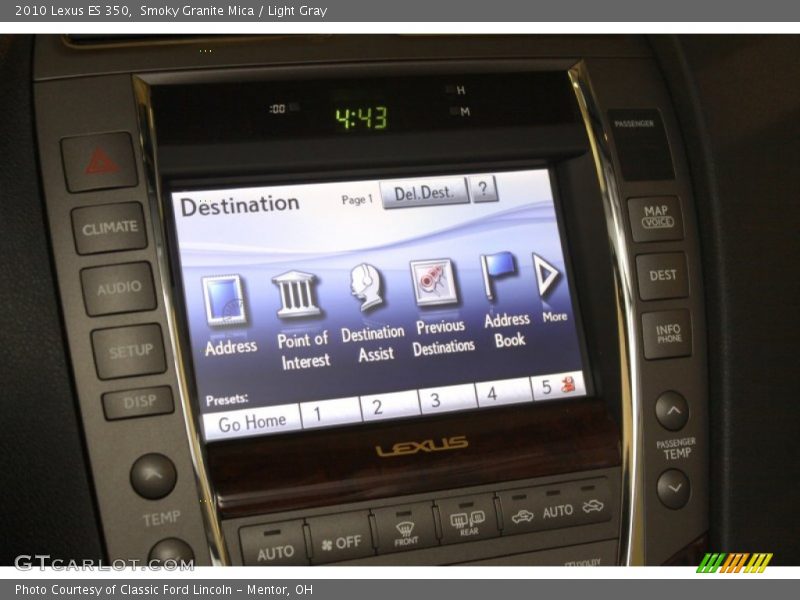 Smoky Granite Mica / Light Gray 2010 Lexus ES 350
