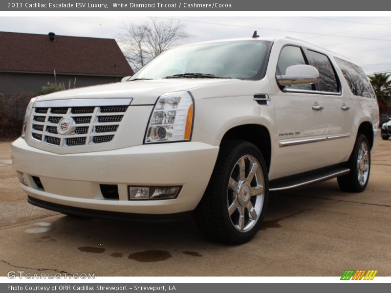 White Diamond Tricoat / Cashmere/Cocoa 2013 Cadillac Escalade ESV Luxury