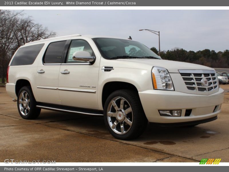 White Diamond Tricoat / Cashmere/Cocoa 2013 Cadillac Escalade ESV Luxury