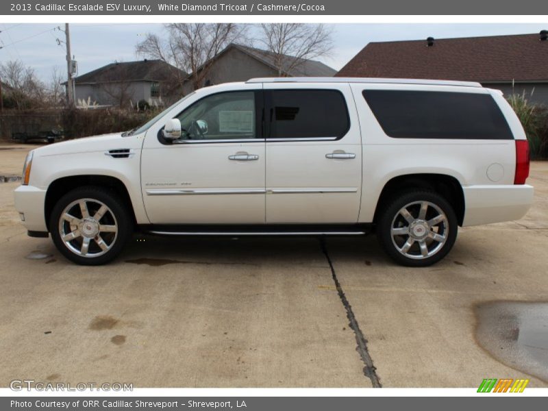 White Diamond Tricoat / Cashmere/Cocoa 2013 Cadillac Escalade ESV Luxury