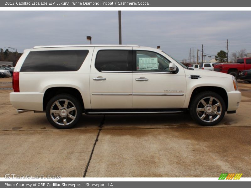 White Diamond Tricoat / Cashmere/Cocoa 2013 Cadillac Escalade ESV Luxury