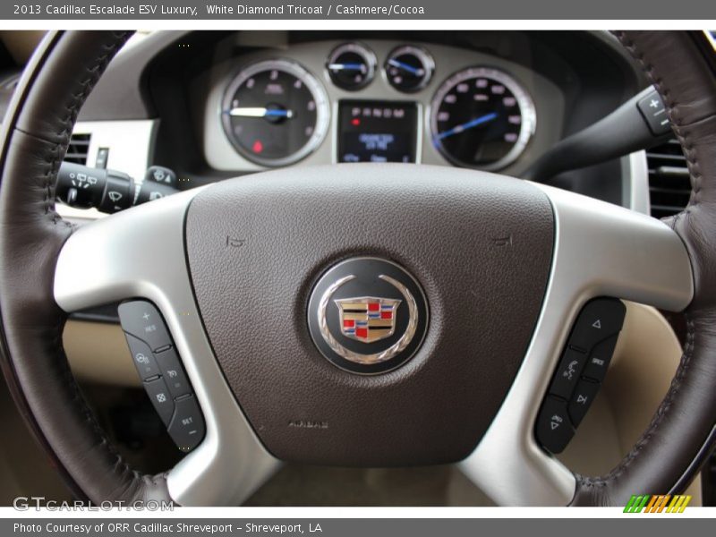 White Diamond Tricoat / Cashmere/Cocoa 2013 Cadillac Escalade ESV Luxury