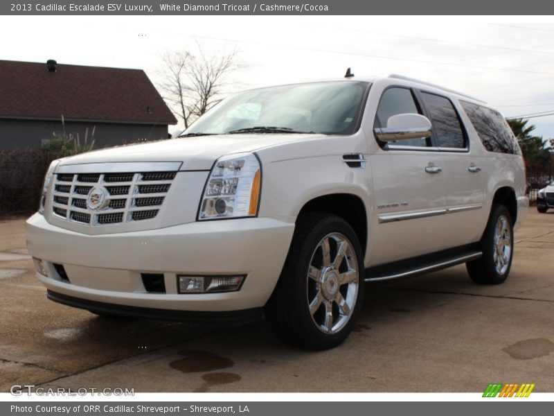White Diamond Tricoat / Cashmere/Cocoa 2013 Cadillac Escalade ESV Luxury