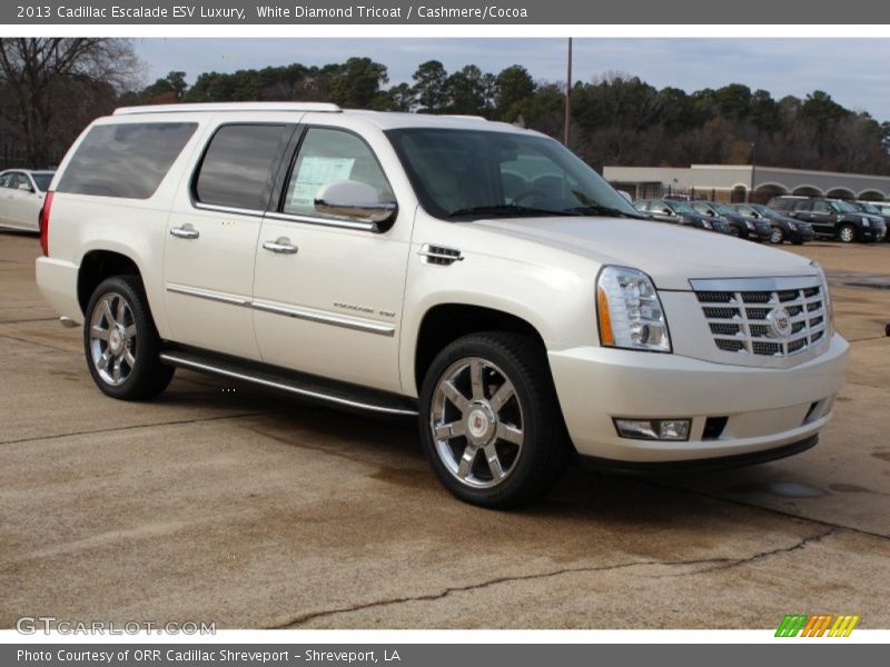 White Diamond Tricoat / Cashmere/Cocoa 2013 Cadillac Escalade ESV Luxury