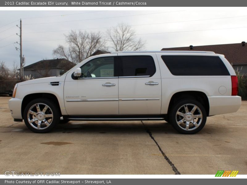 White Diamond Tricoat / Cashmere/Cocoa 2013 Cadillac Escalade ESV Luxury