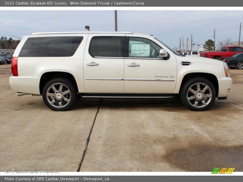 White Diamond Tricoat / Cashmere/Cocoa 2013 Cadillac Escalade ESV Luxury