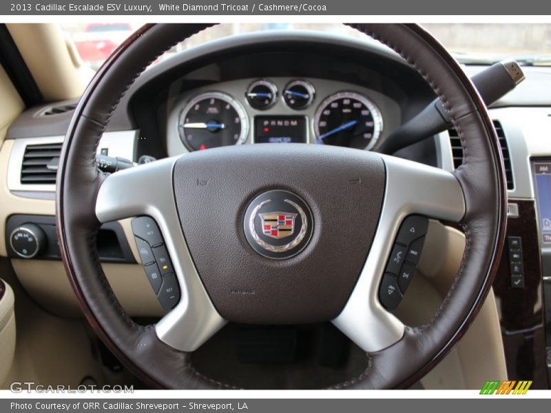 White Diamond Tricoat / Cashmere/Cocoa 2013 Cadillac Escalade ESV Luxury