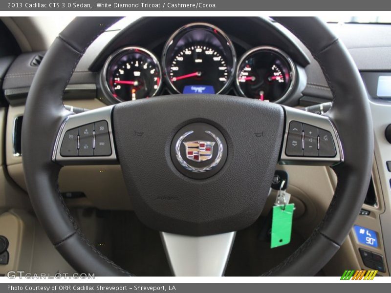 White Diamond Tricoat / Cashmere/Cocoa 2013 Cadillac CTS 3.0 Sedan