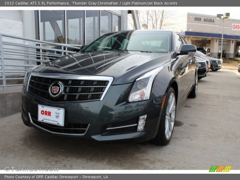 Thunder Gray ChromaFlair / Light Platinum/Jet Black Accents 2013 Cadillac ATS 3.6L Performance