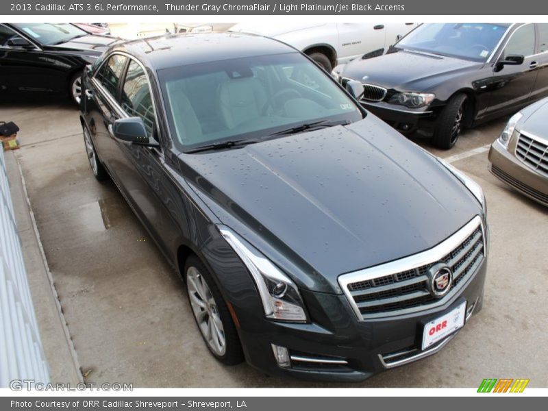 Thunder Gray ChromaFlair / Light Platinum/Jet Black Accents 2013 Cadillac ATS 3.6L Performance