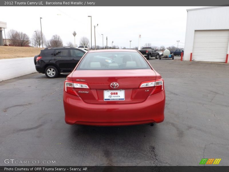 Barcelona Red Metallic / Ivory 2012 Toyota Camry LE