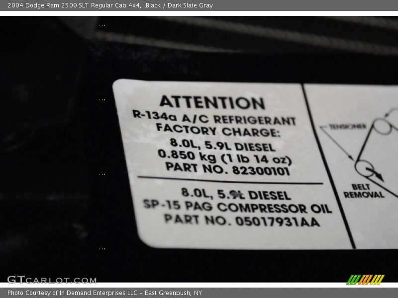 Black / Dark Slate Gray 2004 Dodge Ram 2500 SLT Regular Cab 4x4