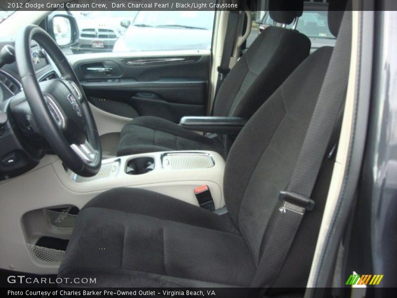 Dark Charcoal Pearl / Black/Light Graystone 2012 Dodge Grand Caravan Crew