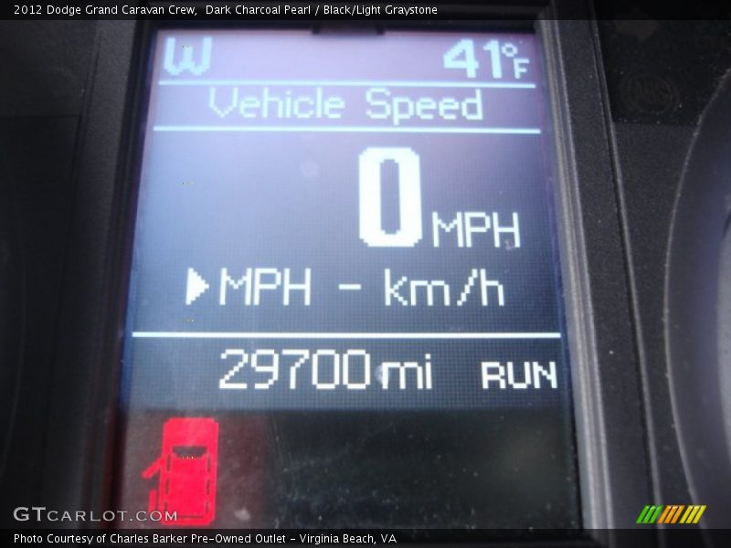 Dark Charcoal Pearl / Black/Light Graystone 2012 Dodge Grand Caravan Crew
