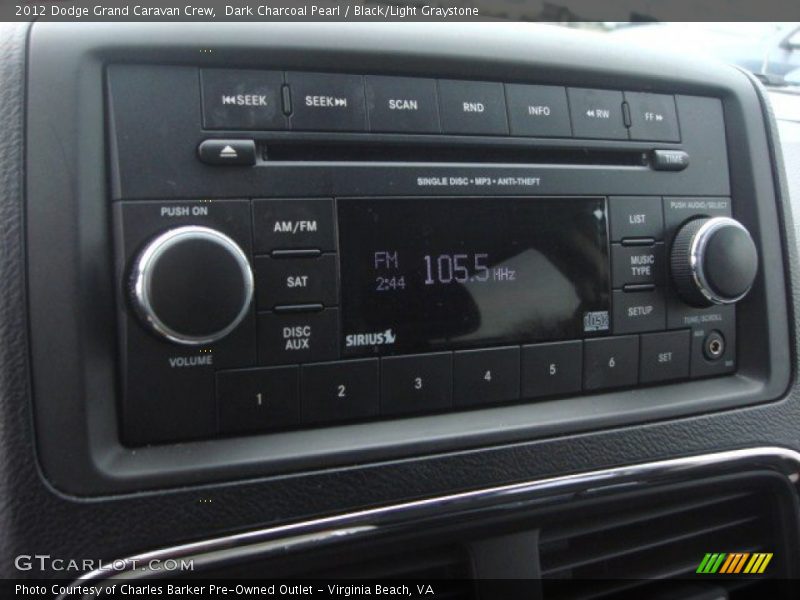 Dark Charcoal Pearl / Black/Light Graystone 2012 Dodge Grand Caravan Crew
