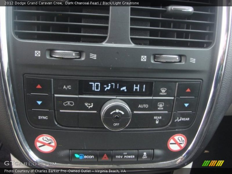 Dark Charcoal Pearl / Black/Light Graystone 2012 Dodge Grand Caravan Crew