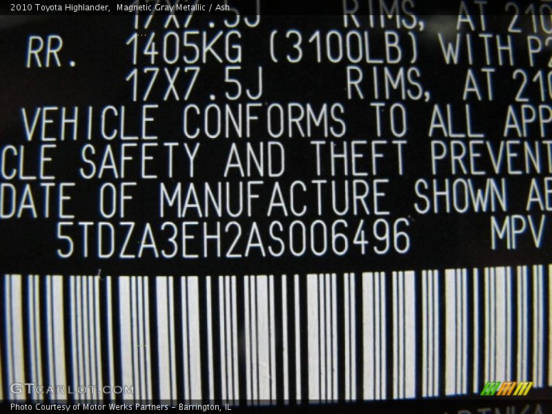 Magnetic Gray Metallic / Ash 2010 Toyota Highlander