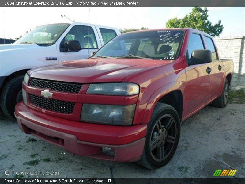 Victory Red / Medium Dark Pewter 2004 Chevrolet Colorado LS Crew Cab