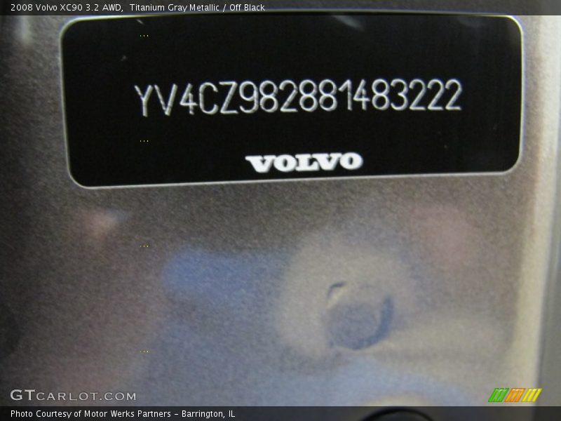 Titanium Gray Metallic / Off Black 2008 Volvo XC90 3.2 AWD