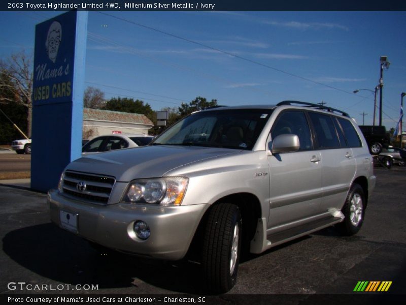 Millenium Silver Metallic / Ivory 2003 Toyota Highlander Limited 4WD