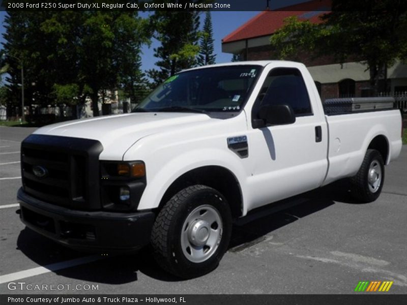 Oxford White / Medium Stone 2008 Ford F250 Super Duty XL Regular Cab