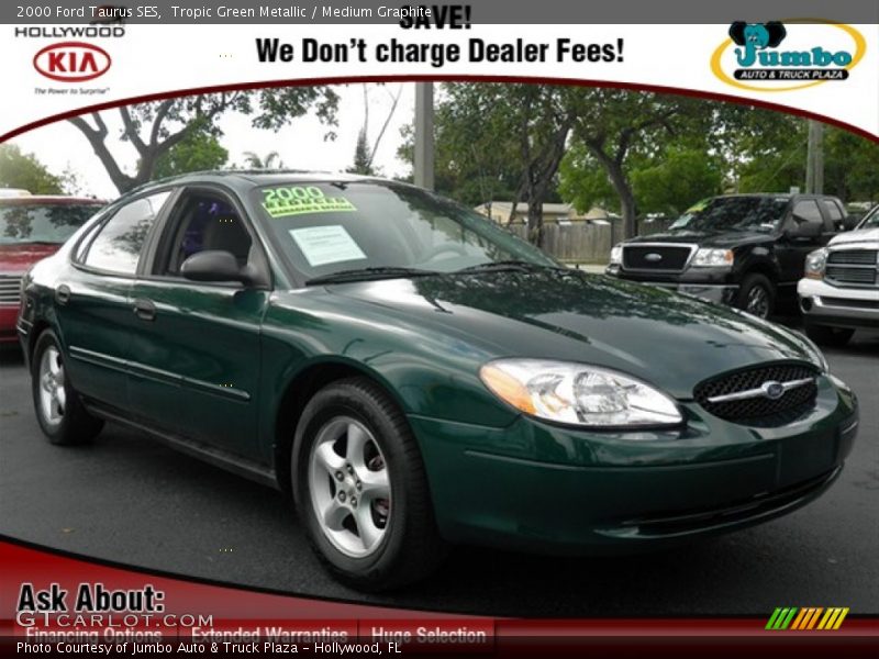 Tropic Green Metallic / Medium Graphite 2000 Ford Taurus SES