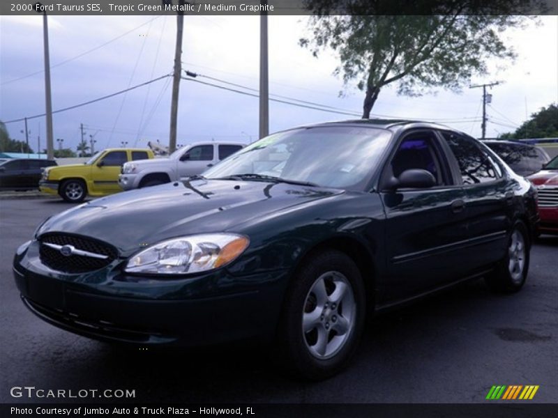 Tropic Green Metallic / Medium Graphite 2000 Ford Taurus SES
