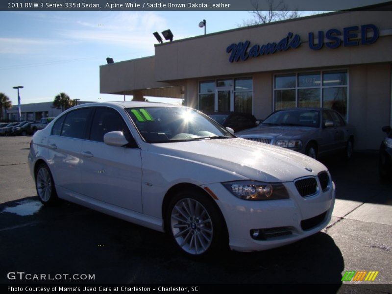 Alpine White / Saddle Brown Dakota Leather 2011 BMW 3 Series 335d Sedan