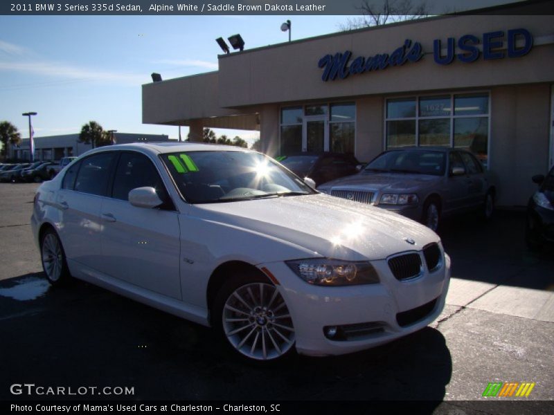 Alpine White / Saddle Brown Dakota Leather 2011 BMW 3 Series 335d Sedan