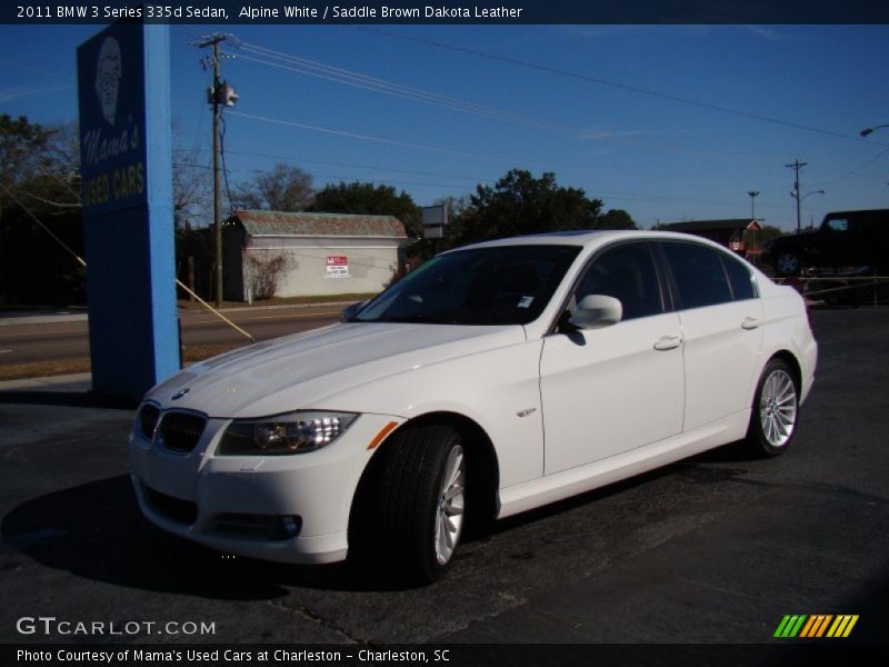 Alpine White / Saddle Brown Dakota Leather 2011 BMW 3 Series 335d Sedan